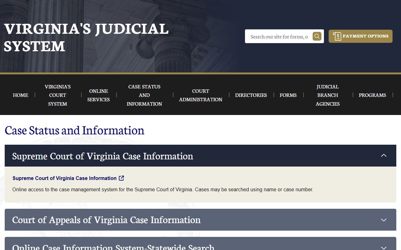 Appomattox County court records after arrest on Virginia case information hub